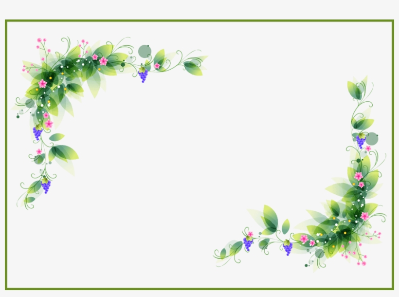 Awesome Floral Decoration Corner Transparent Beautiful - Green Leaf Border Png, transparent png download