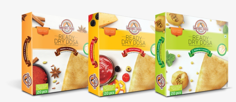 Ready To Eat Snacks Packaging Design For The Indian - Gourmet's Delite Ready To Eat Dry Dosa, Pizza, 130g, transparent png download