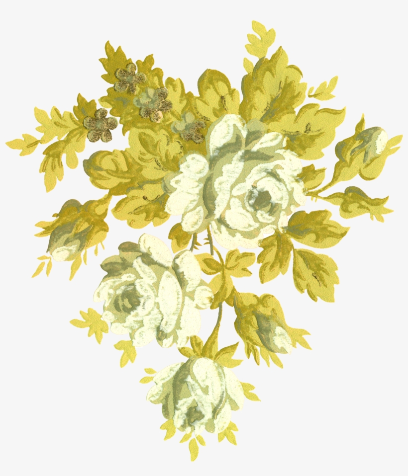 Antique Images Printable White Rose Bouquet Download - Rose, transparent png download