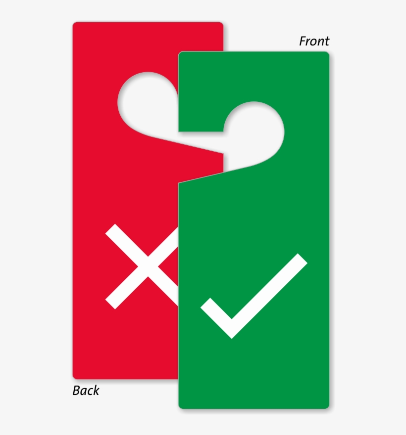 Tick And Cross Symbol Door Hang Tag - Review Icon Png, transparent png download