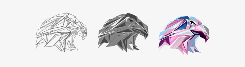 Online Black Background - Geometric Graphic Eagle, transparent png download
