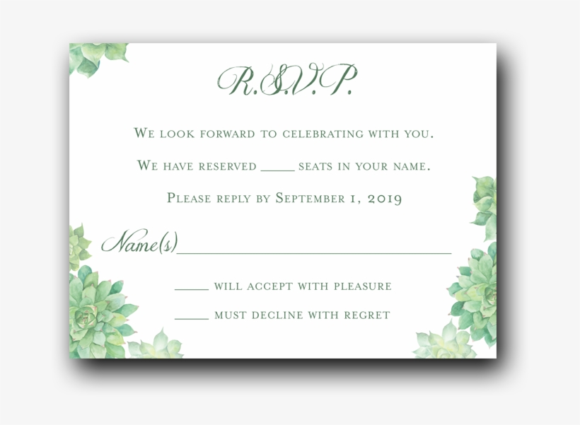 Succulents Invitation - Wedding Invitation, transparent png download