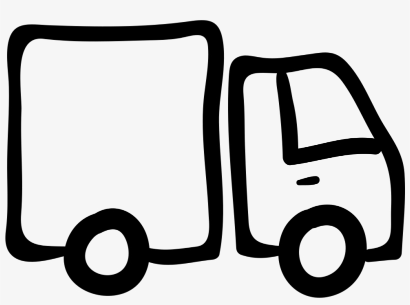 Truck Hand Drawn Vehicle With Container Comments - Truck, transparent png download