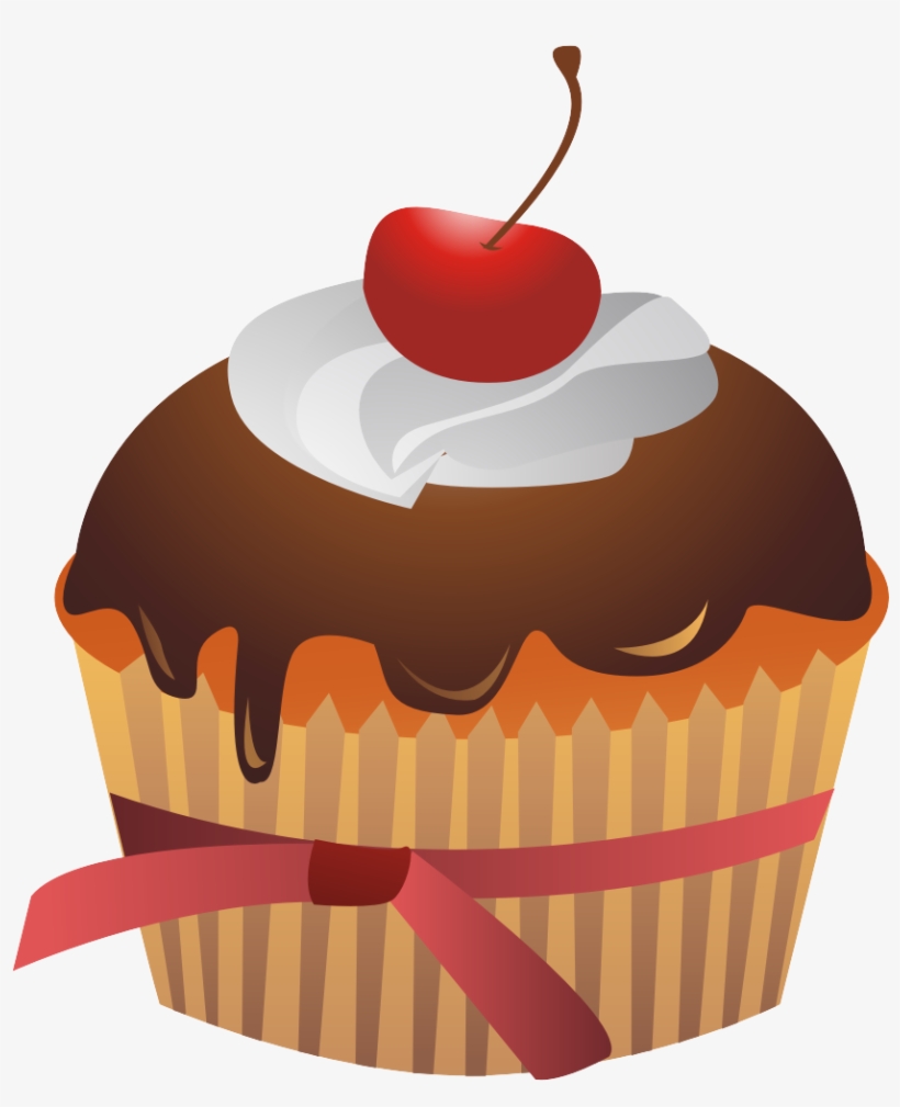 Png Library Download Cupcake Black Forest Gateau Swiss - Pastel Con Cereza Animados, transparent png download