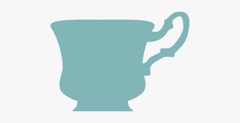 Coffee Cup Coffee Cup Blue The Dish Dishes - Tea Cup Silhouette Png, transparent png download
