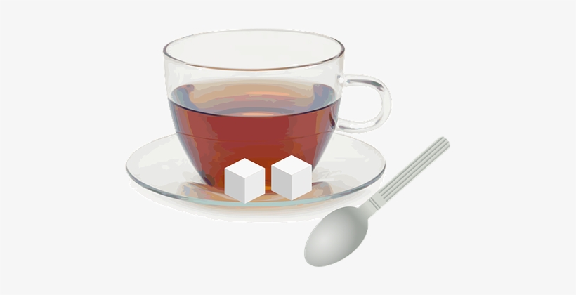 Tea Beverage Cubes Sugar Cup Drink Glass S - Sugar Cubes In Tea, transparent png download