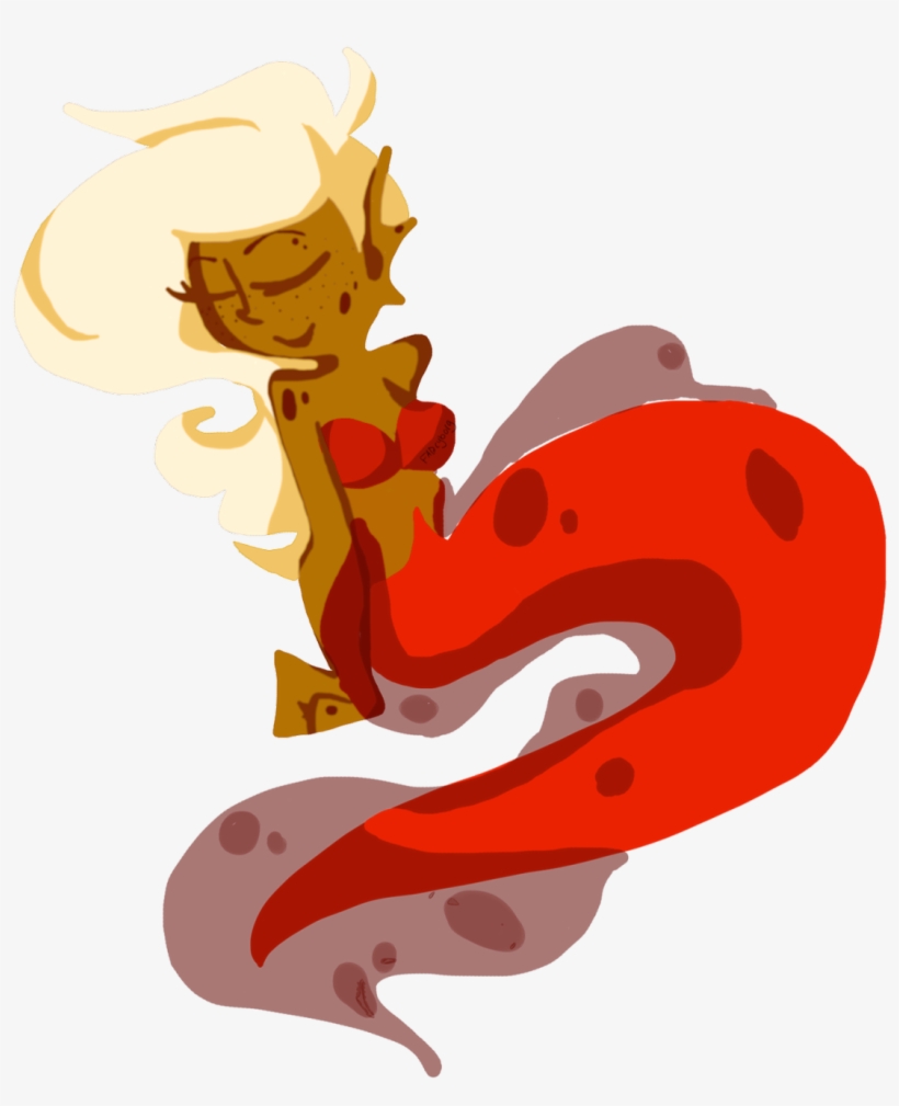 Mermaid Drawings Transparent Cute Mermaid The Cat Boy - Illustration, transparent png download