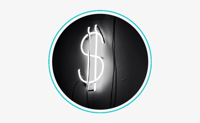 Circleimages Sixproducts-05 Teal - Neon White Dollar Sign, transparent png download