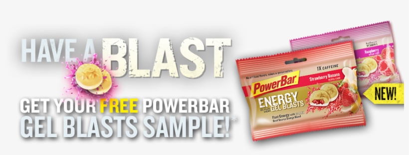 Money-maker On Power Bar Energy Gel Blasts - Powerbar Gel Blasts Straw/banana Caffeinated, Box, transparent png download