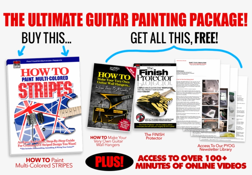 Make Your First Step Into The World Of Painting Guitars - Paint Multi-colored Stripes!, transparent png download