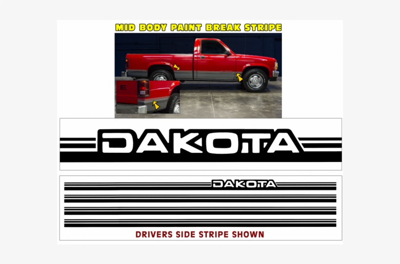 *1991-93 Dodge Daytona Truck Mid Body Stripe - Dodge, transparent png download