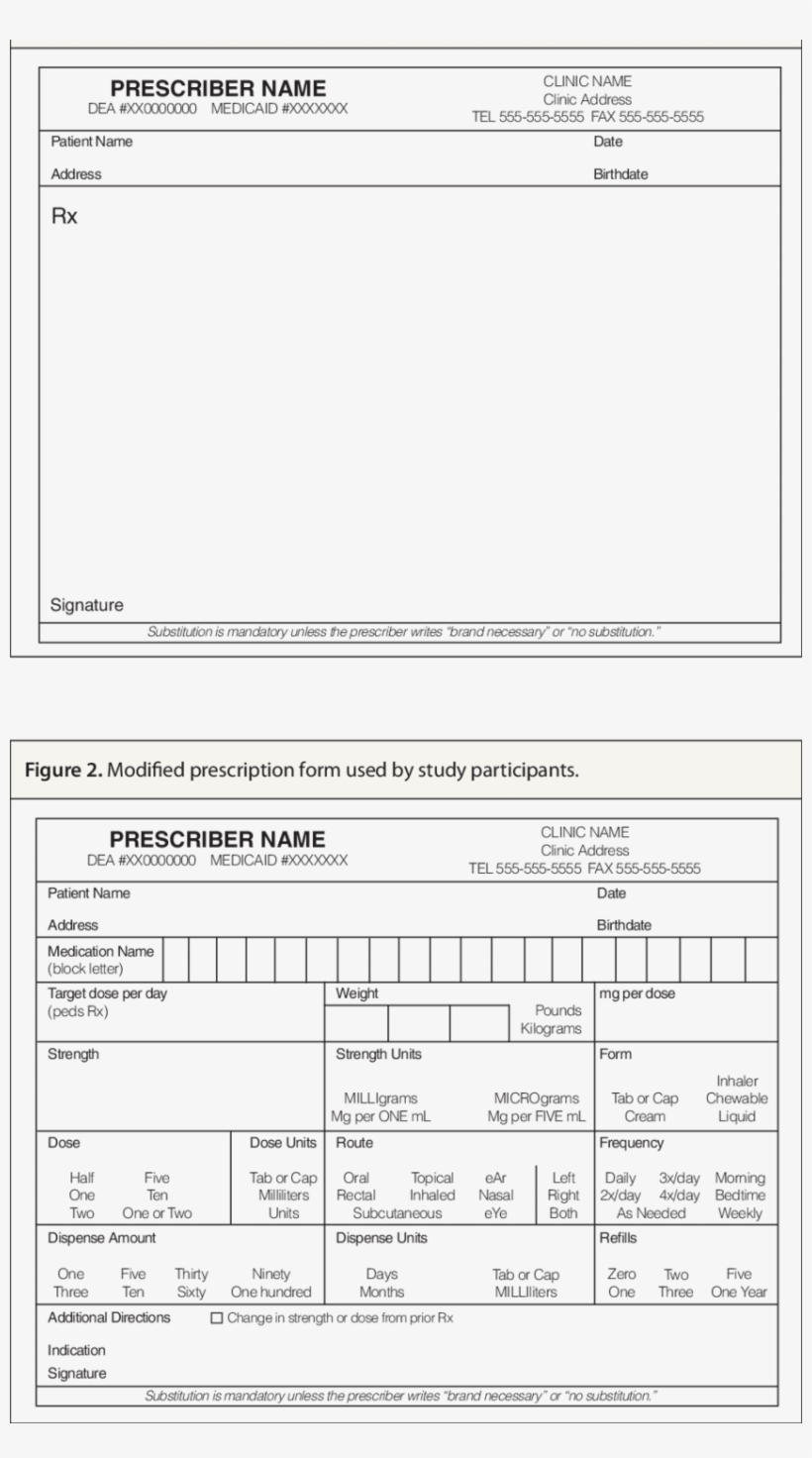Example Of A Traditional Prescription Form - Prescription Form, transparent png download