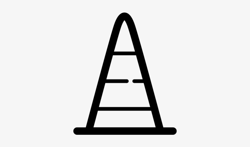 Traffic Cone Outline Vector - Icon, transparent png download