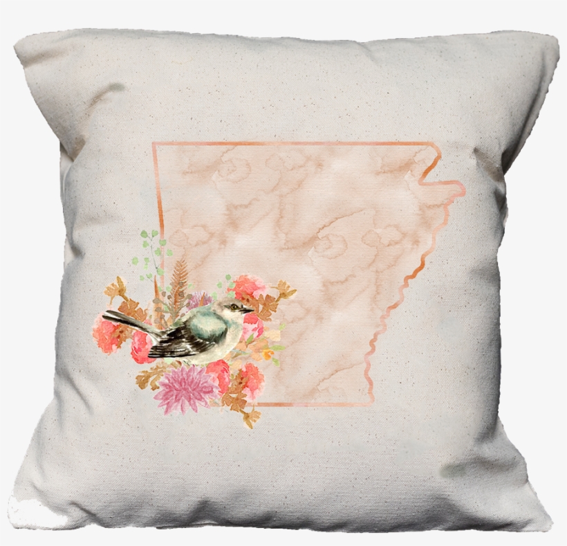 Watercolor Floral Texas State - Cushion, transparent png download