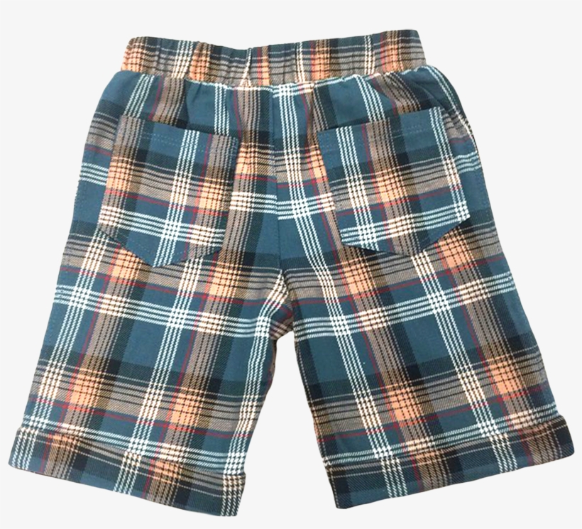 Back View Plaid Bermuda Shorts - Waist, transparent png download