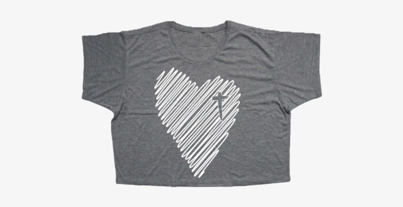 Scribble Heart Boxy Tee - Long-sleeved T-shirt, transparent png download