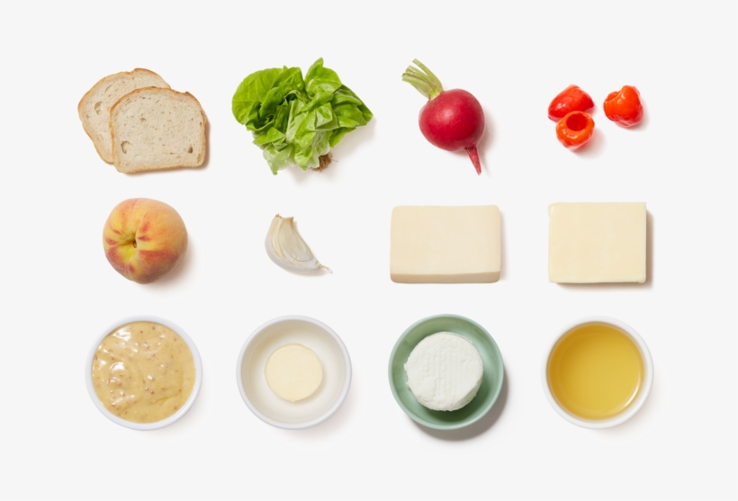 Peach & Pickled Pepper Grilled Cheese With Butter Lettuce - Salad, transparent png download
