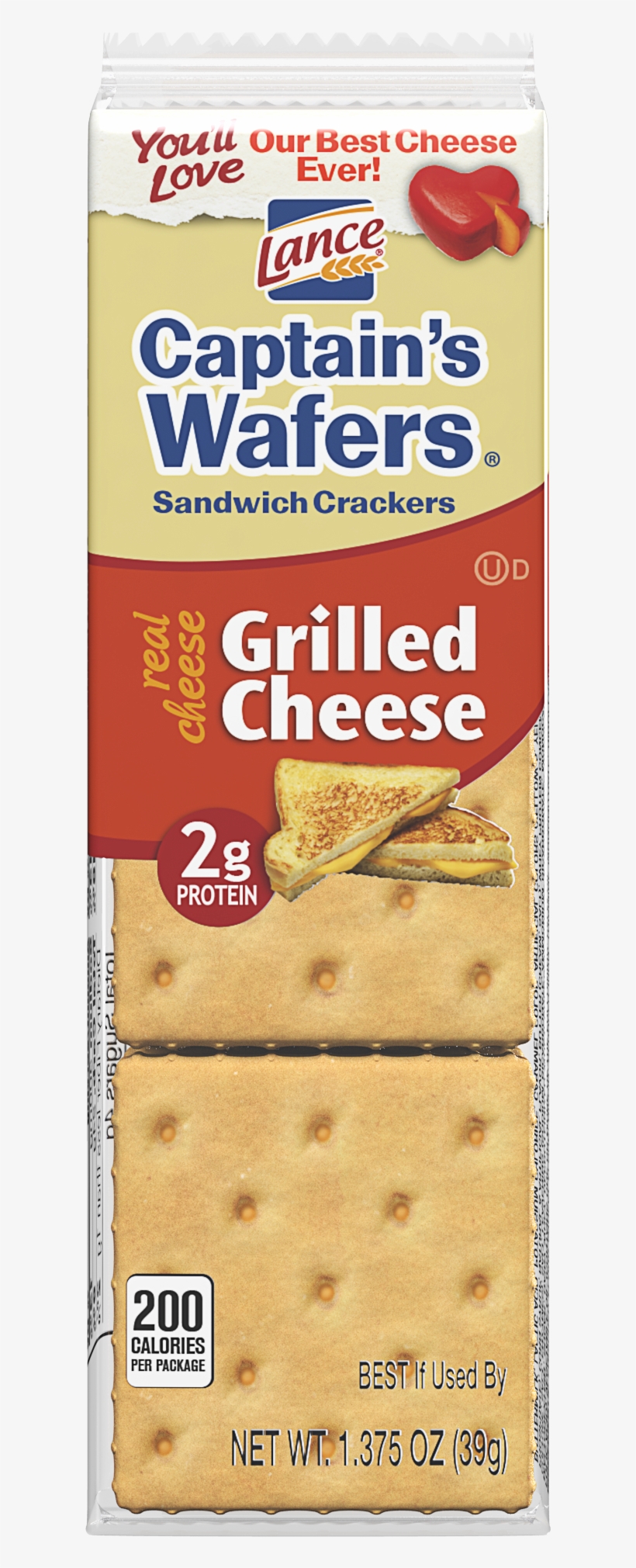 Lance Cracker Sandwiches Captain's Wafers Grilled Cheese - Lance Grilled Cheese On Captain Wafers Sandwich Crackers,, transparent png download