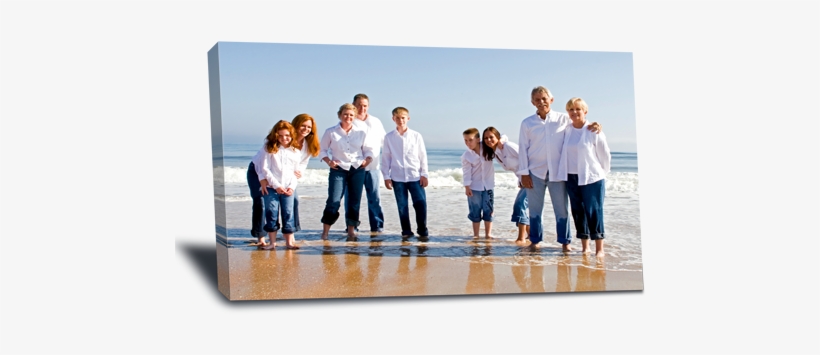 Family On The Beach - Canvas Print, transparent png download