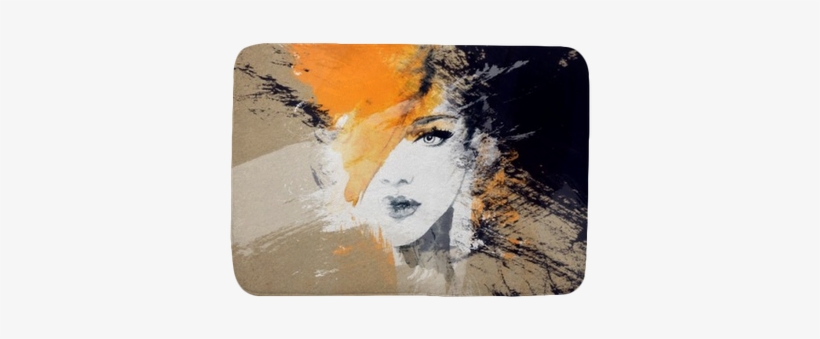 Woman Portrait - Obraz Czarno Biały Na Płótnie, transparent png download