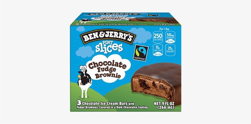 Chocolate Fudge Brownie Pint Slices 3 Count - Ben And Jerry's Pint Slices, transparent png download