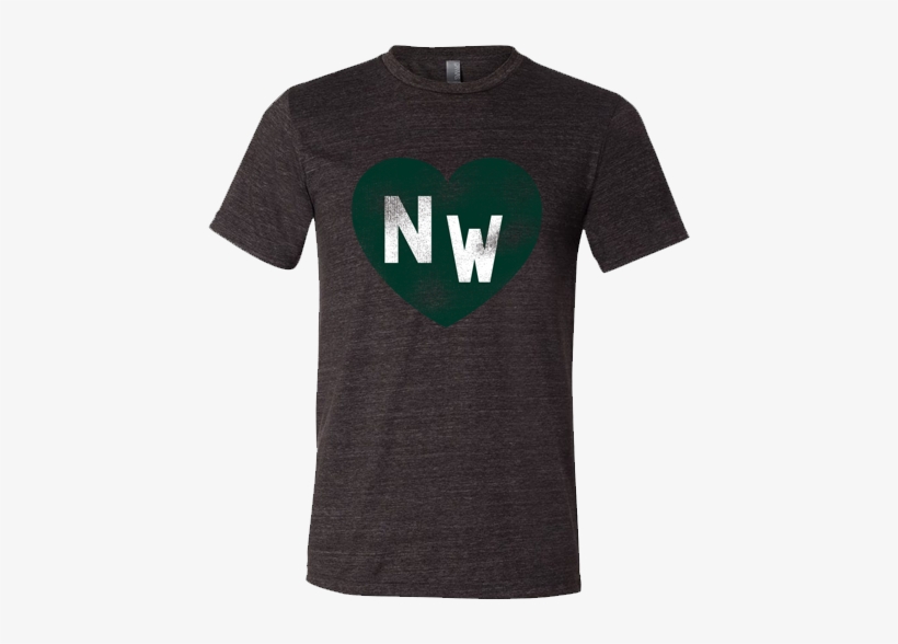 Nw Heart Distress Print Triblend Tee - T-shirt, transparent png download