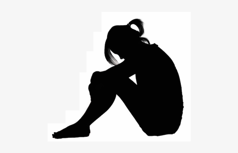 8 Percent Of Male And - Silhouette Of Girl Sad, transparent png download