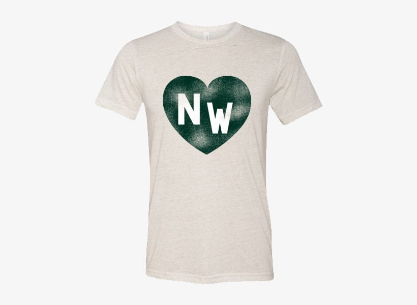 Nw Heart Distress Print Triblend Tee - T-shirt, transparent png download