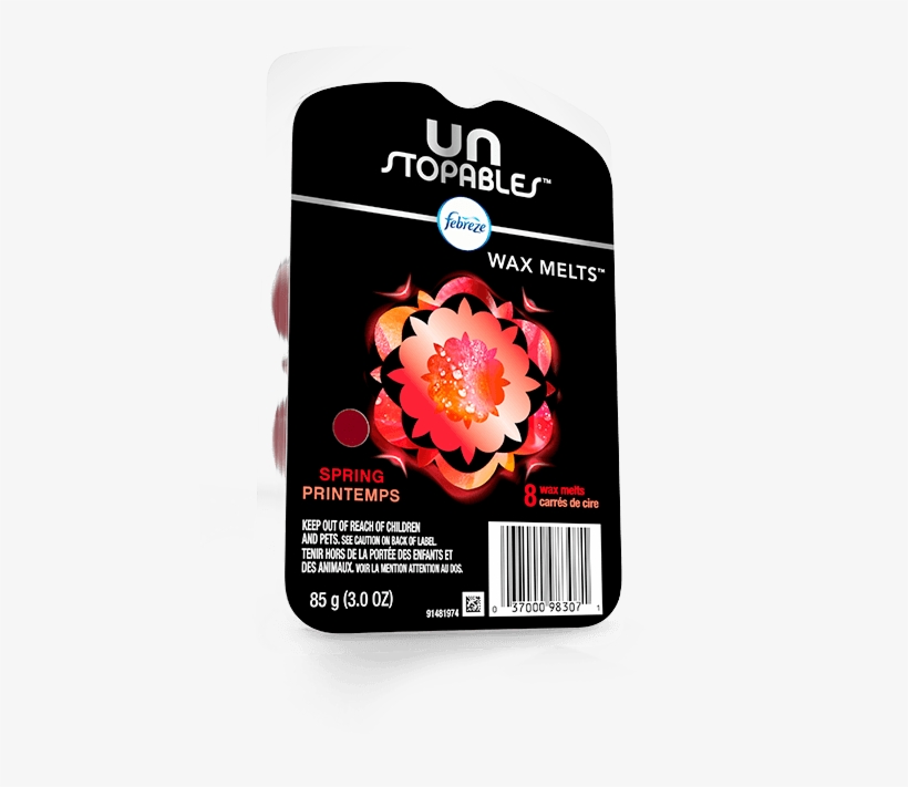 Febreze Unstopables Spring Wax Melts (8 Melts, 90ml), transparent png download
