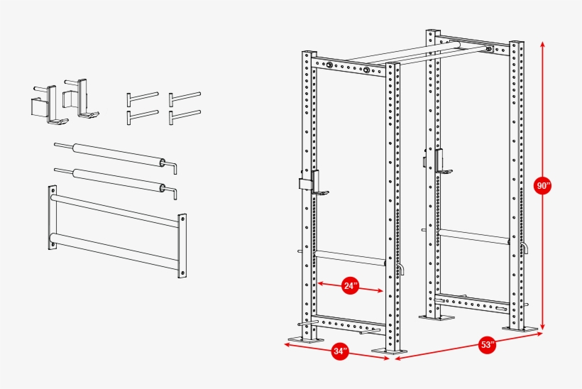 Rogue R Power Rack Weight Training Crossfit West Side Hole Spacing