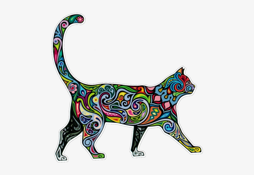 Bumper Sticker / Decal - Watercolor Cat, transparent png download