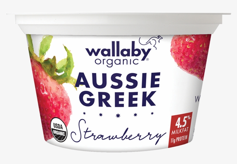 Strawberry Organic Whole Milk Greek Yogurt - Wallaby Organic Greek Yogurt, transparent png download