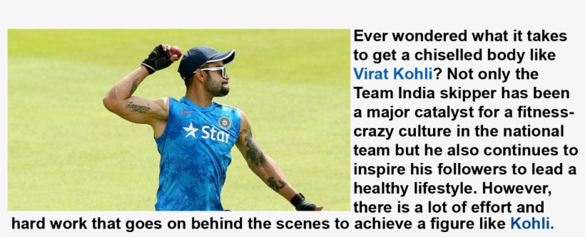 Virat Kohli's Diet Plan And Workout Routine - Yuan Fen, transparent png download