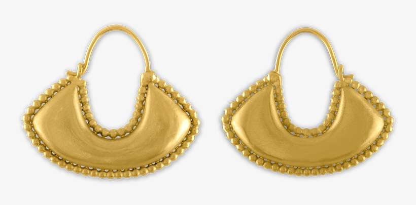 Granulated Boat-shaped Hoop Earrings - Earrings, transparent png download