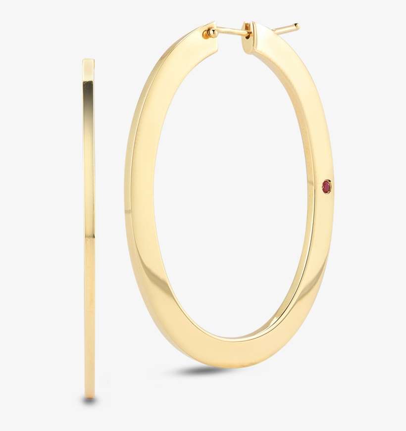 Roberto Coin Perfect Gold Hoops™ 18k Yellow Gold - Small Oval Gold Hoop Earrings, transparent png download