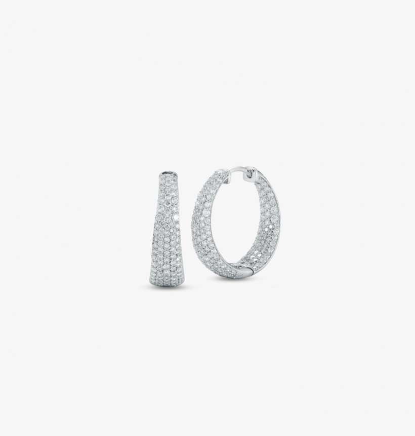 Roberto Coin Medium Tapered Inside Outside Diamond - Body Jewelry, transparent png download