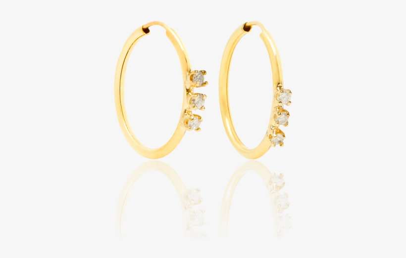 Hula Hoop Earring - Loren Stewart - 10-karat Gold Diamond Hoop Earrings, transparent png download