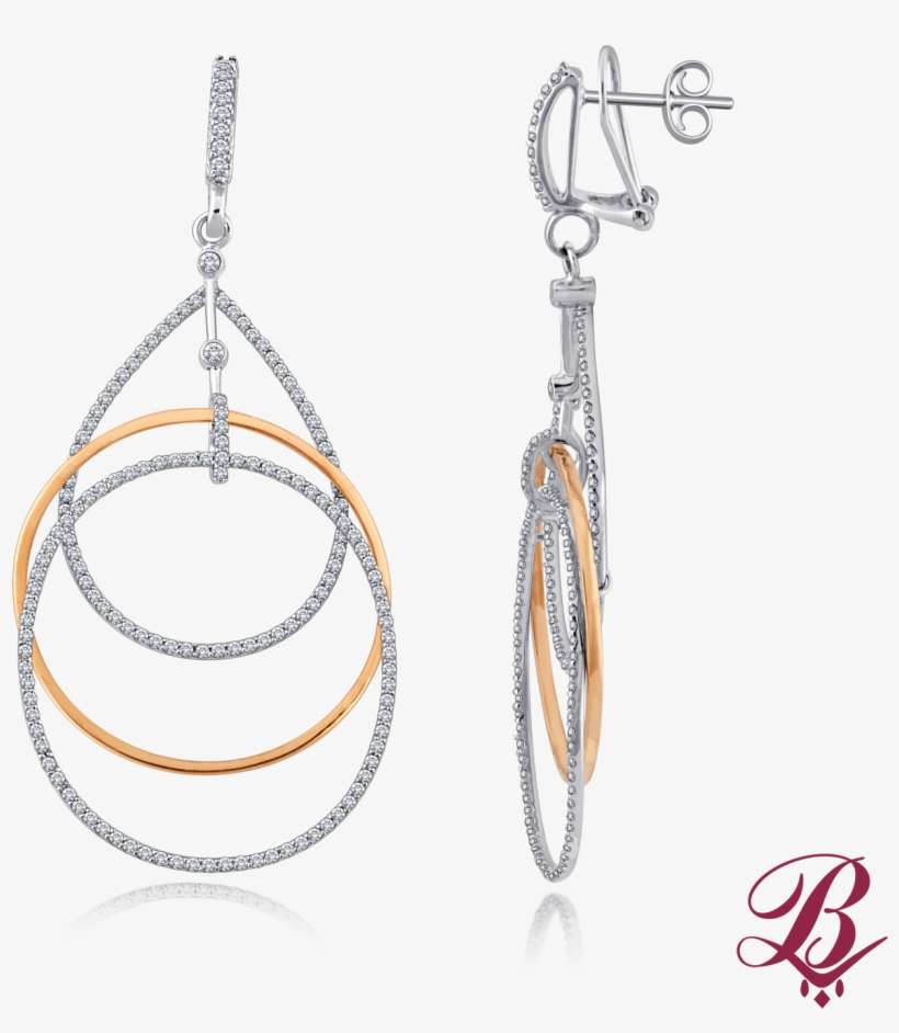 Diamond Interlocking Hoop Earrings - Earrings, transparent png download