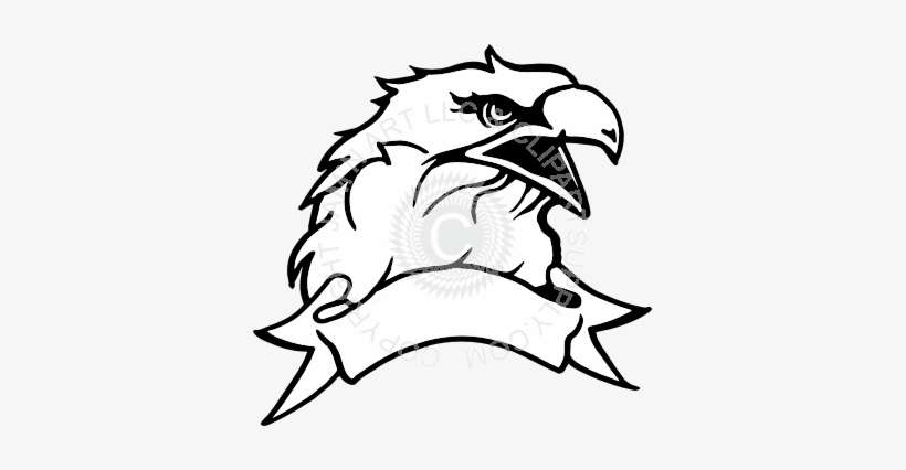 Eagle Head With Banner Drawing, transparent png download