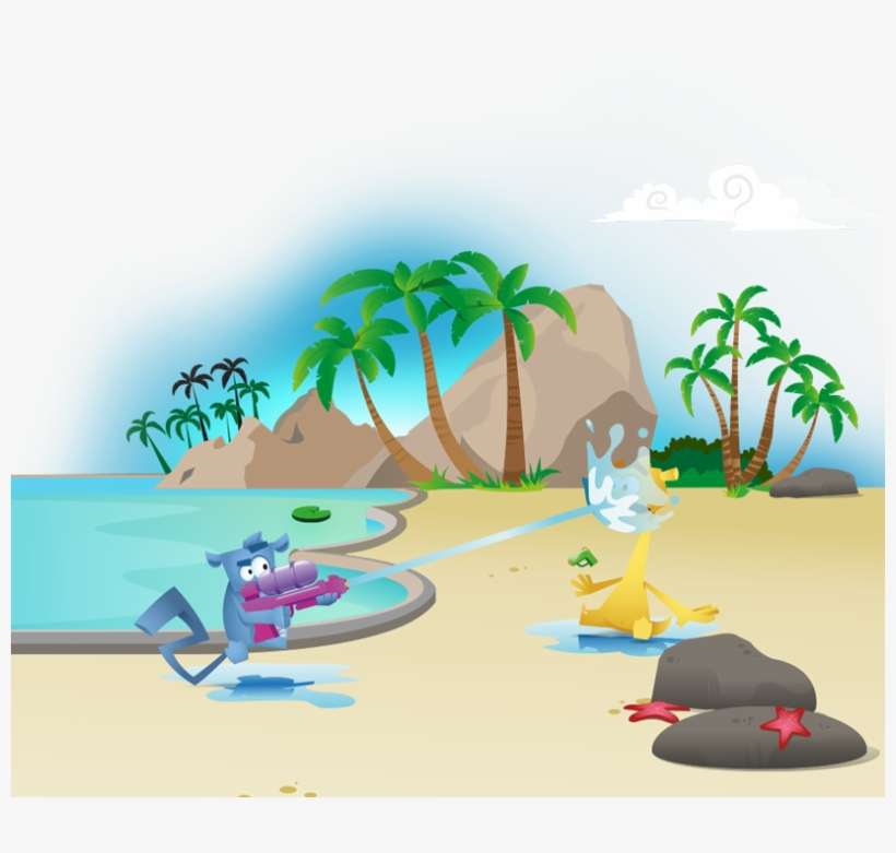 Footer Art Left Footer Art Right - Palm Tree Dumb Ways To Die, transparent png download