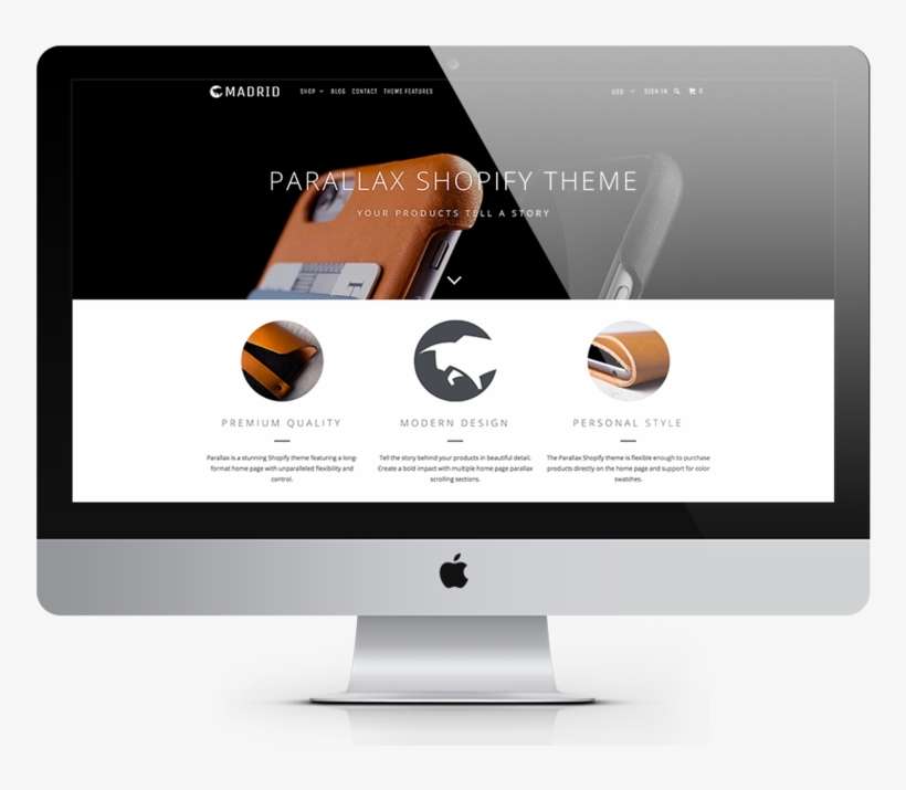 Parallax Theme / Madrid - Turbo Theme Shopify, transparent png download