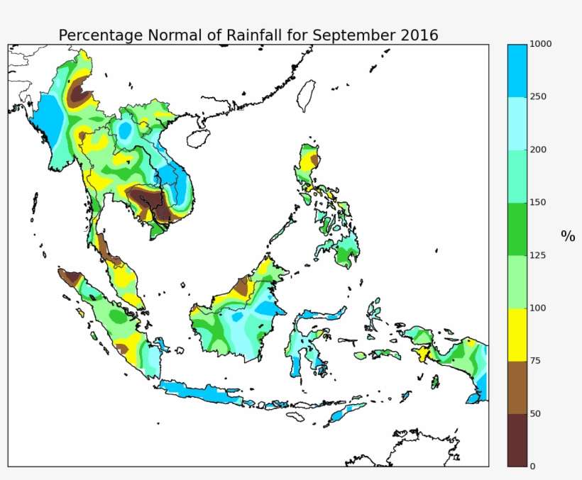 Percentage Of Normal Rainfall For September - Pacific Rim Map, transparent png download