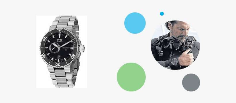 Oris Pro Diver Chrono Dive Watch - Oris Aquis Automatic Black Small Second Date Dial Titanium, transparent png download