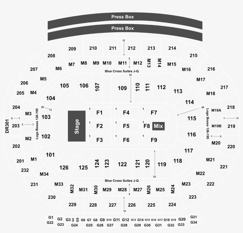 Full Map - Little Caesars Arena Panic At The Disco, transparent png download