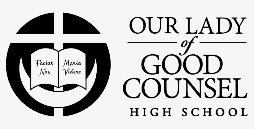 In Applications Of Black And White, Use Solid Black - Our Lady Of Good Counsel Logo, transparent png download