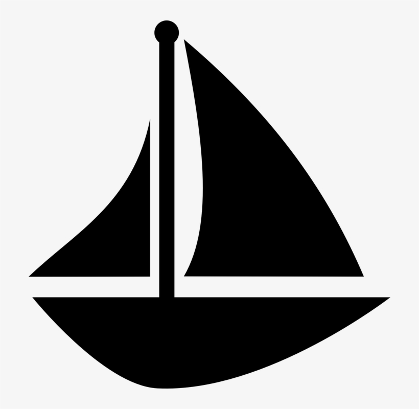 Sailboat Black And White, transparent png download