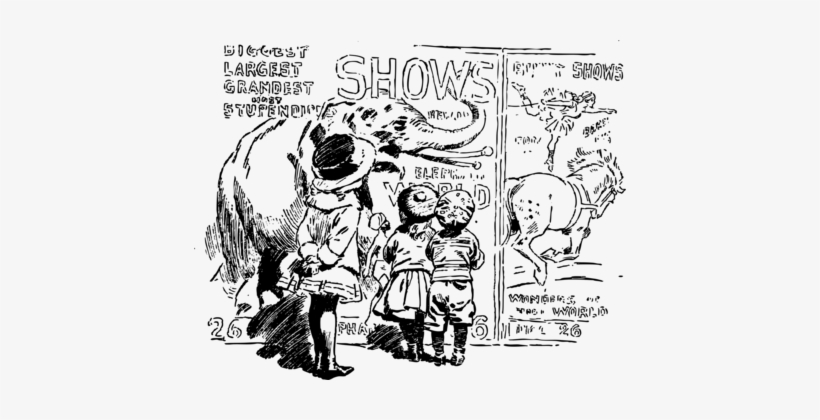 Convite Circus Birthday Party Paper - Dibujos Mirando Un Cartel, transparent png download