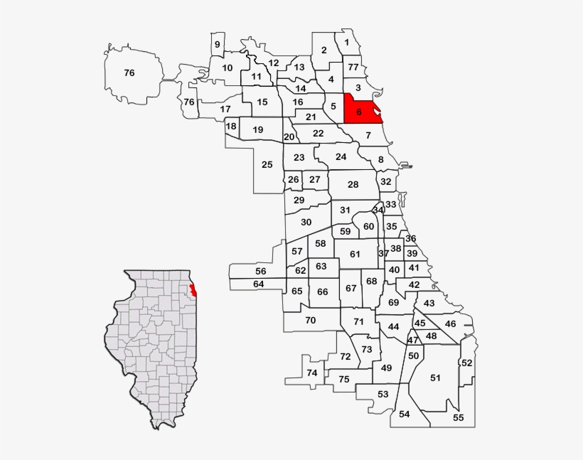 Us Il Chicago Ca06 - Chicago Neighborhood Map Blank, transparent png download