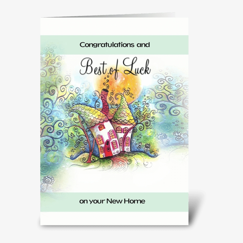 Best Of Luck, New Home Greeting Card - Illustration, transparent png download