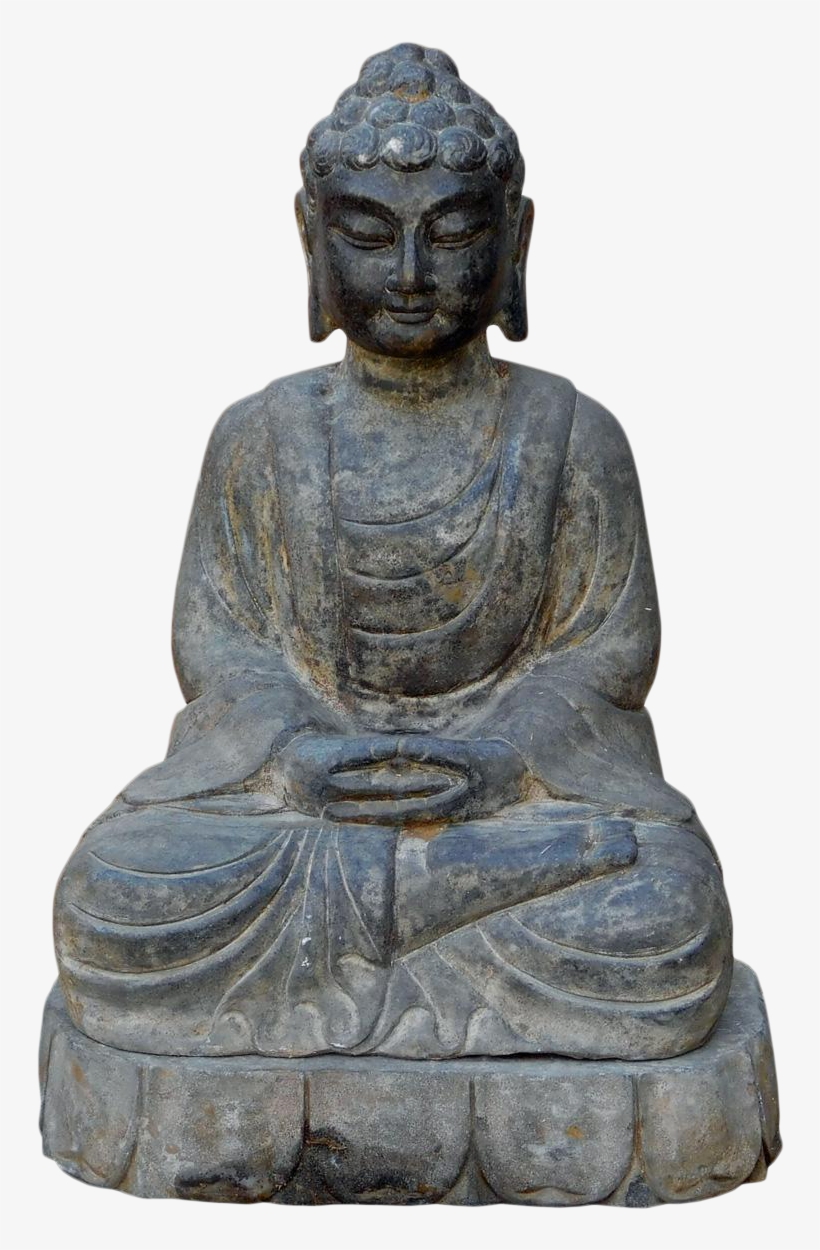 Chinese Sitting Buddha Amitabha Shakyamuni Stone Statue - Library, transparent png download